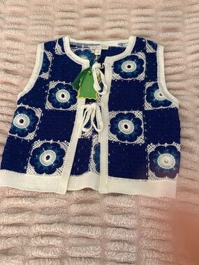 Chelsea and Violet Evil Eye Tie Front Top